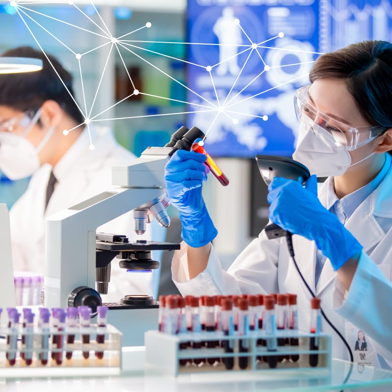 shop-australias-best-blood-test-3 A clean modern laboratory assessing a blood sample, at Melbourne Functional Medicine we only choose tests from the world class labs.